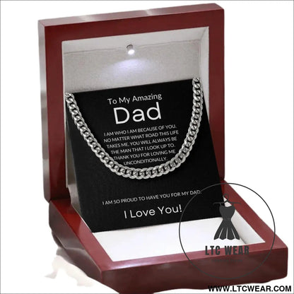 Cuban necklace thick chain collarbone chain accessory - necklace + card light box
