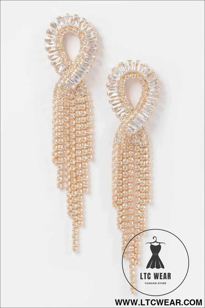 Cubic And Stone Fringe Earring
