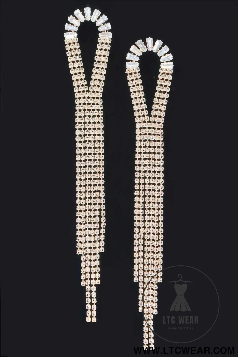Cubic And Stone Fringe Earring