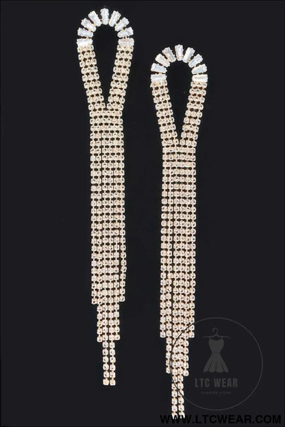 Cubic And Stone Fringe Earring
