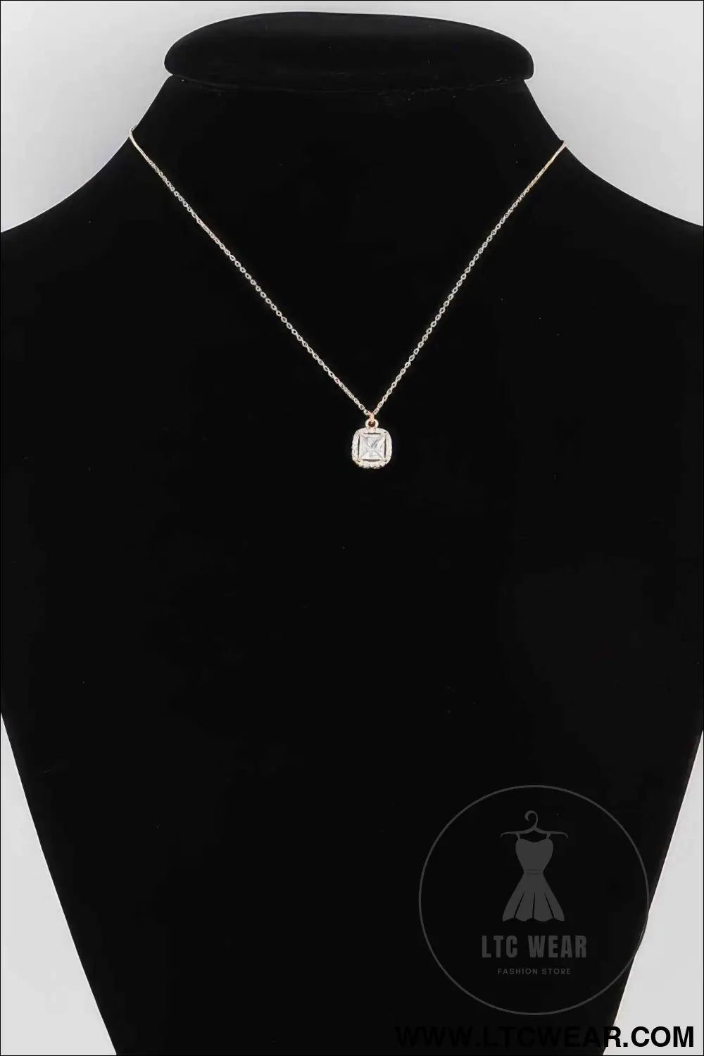 Cubic Rhinestone Pendant Necklace