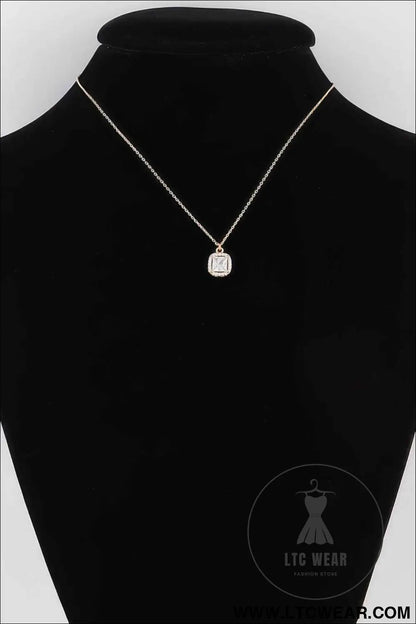 Cubic Rhinestone Pendant Necklace