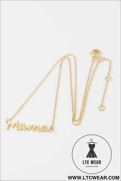 Cursive Mama Script Necklace