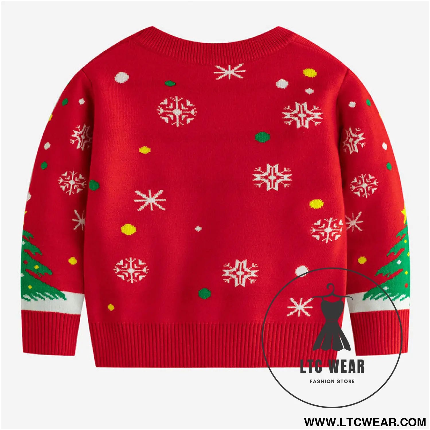 Cute children’s christmas base sweater with cartoon knit pullover