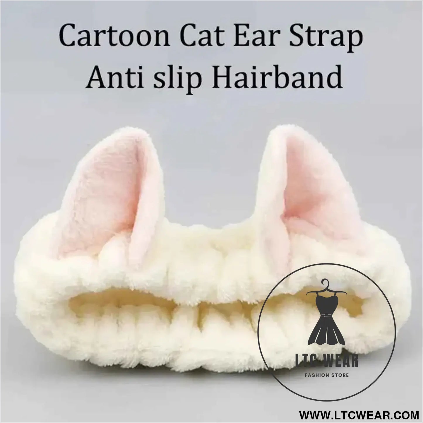 Cute Coral Plush Cat Hairband for Makeup & Skincare