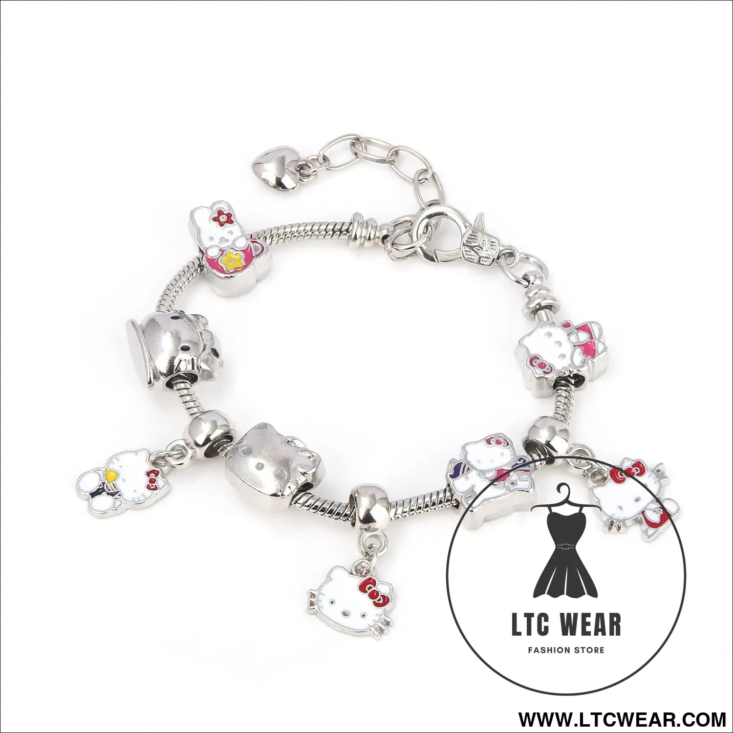 Cute kitty cat bracelet anime girl student jk best friend birthday gift cartoon diy bracelet - b00168