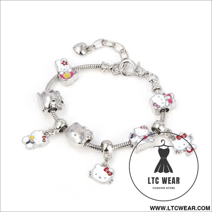 Cute kitty cat bracelet anime girl student jk best friend birthday gift cartoon diy bracelet - b00168