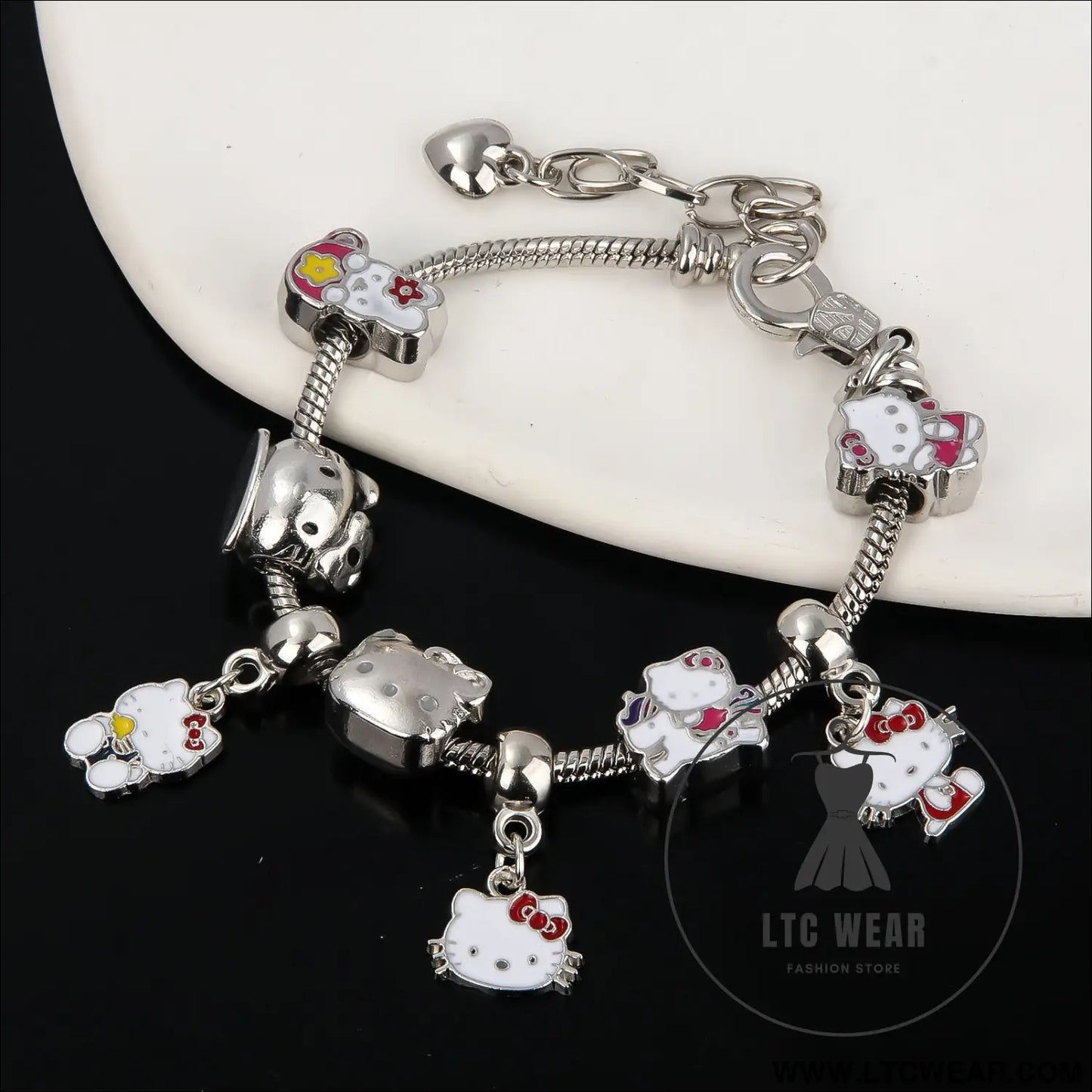 Cute kitty cat bracelet anime girl student jk best friend birthday gift cartoon diy bracelet - b00168