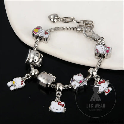 Cute kitty cat bracelet anime girl student jk best friend birthday gift cartoon diy bracelet - b00168