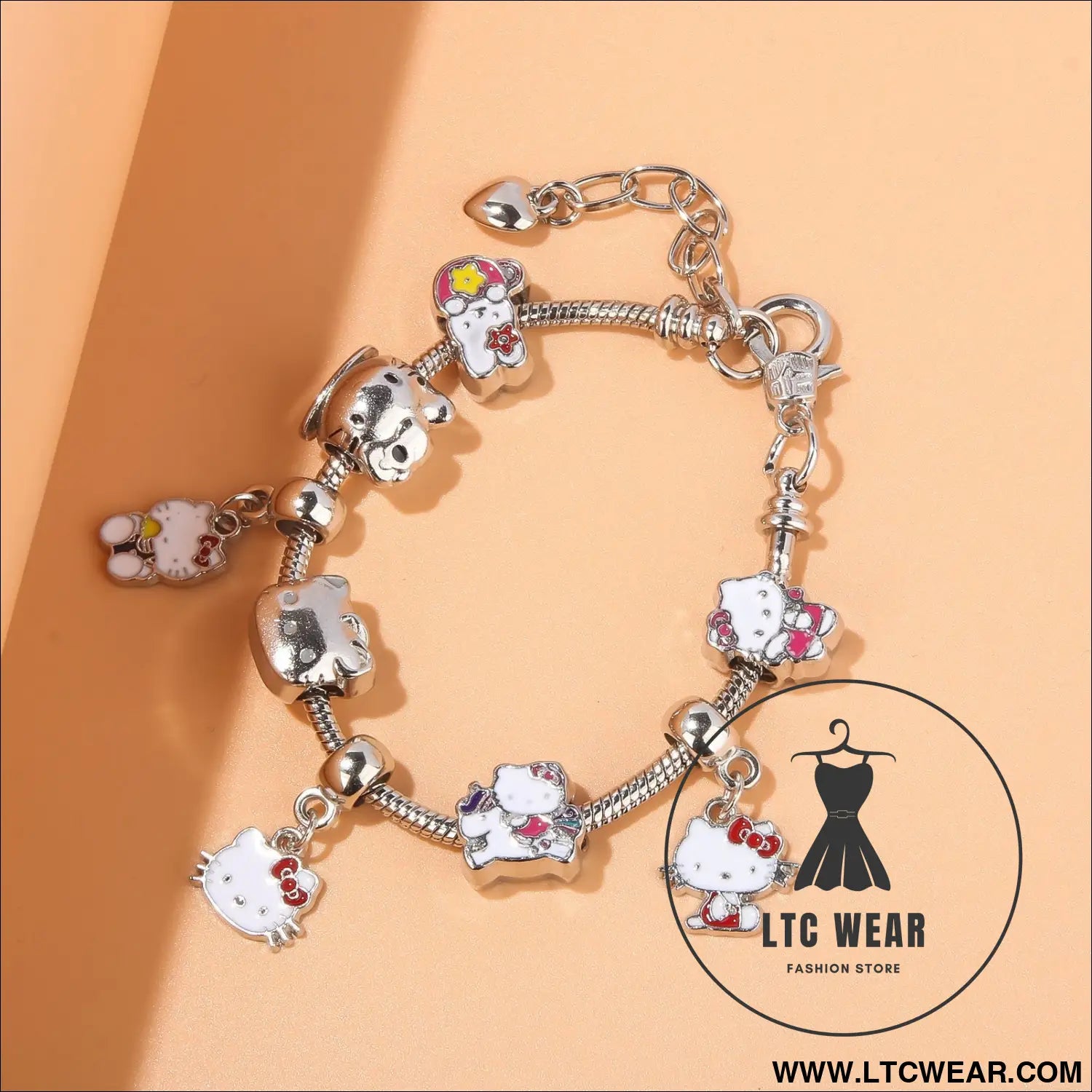 Cute kitty cat bracelet anime girl student jk best friend birthday gift cartoon diy bracelet - b00168