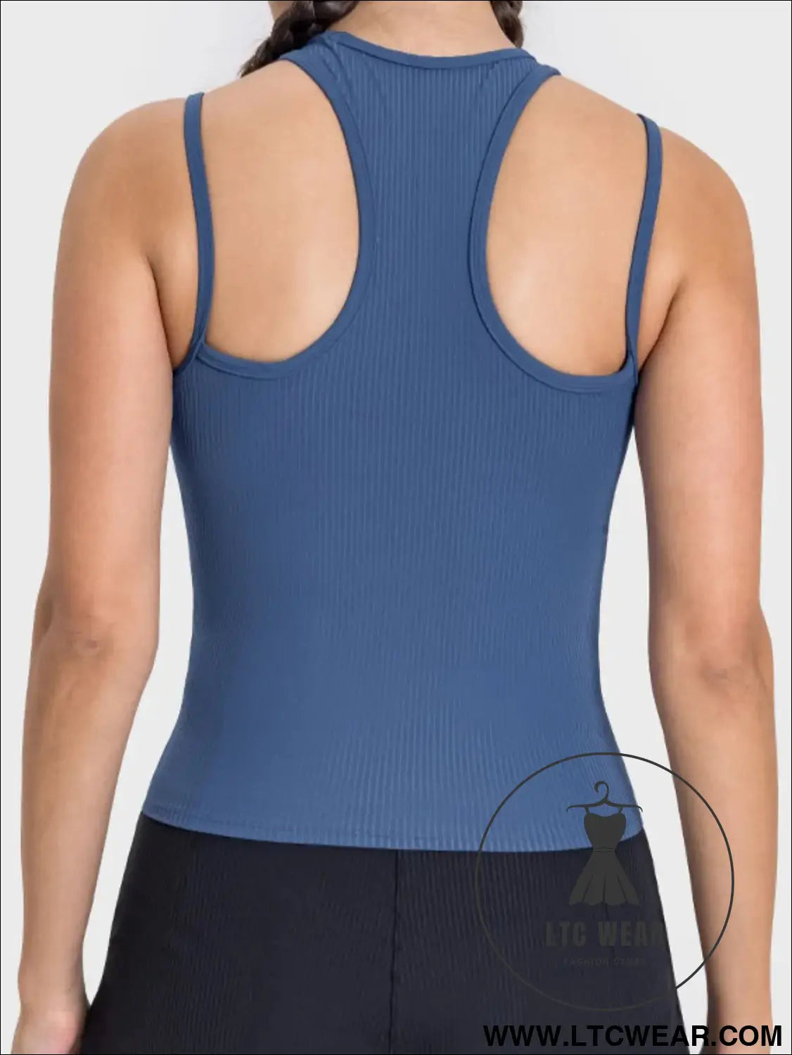 Cutout Round Neck Racerback Active Tank - L.T.C Wear Online Fashion Store