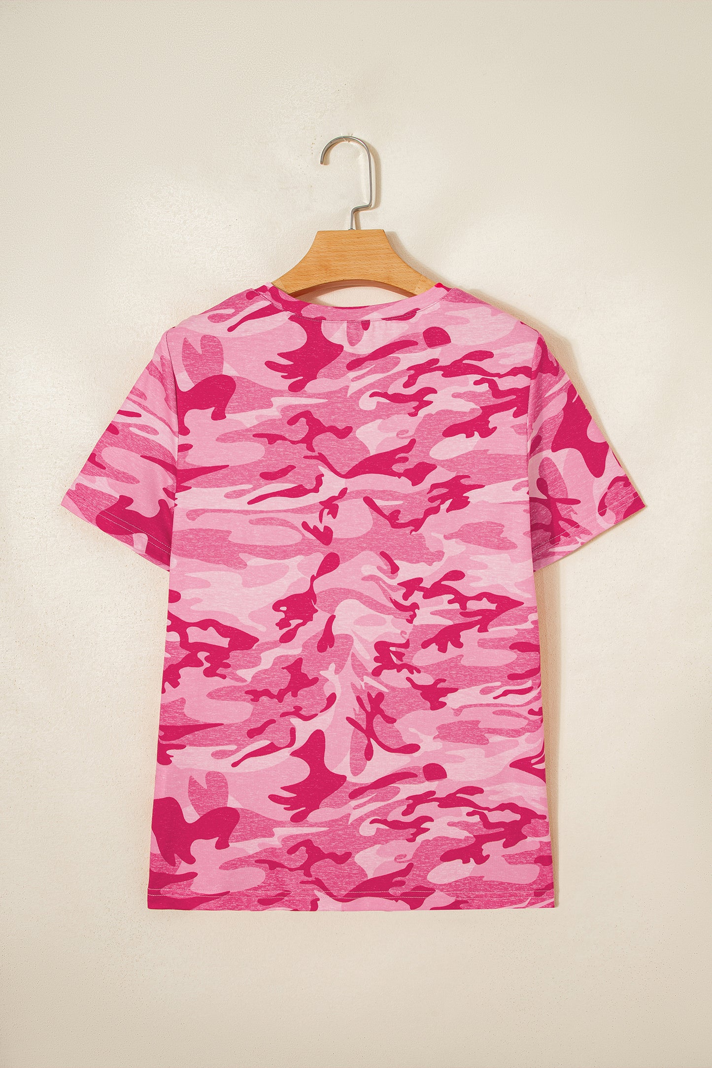 Green Camo Print Crew Neck Short Sleeve Tee