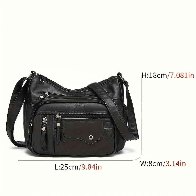 Unisex Square Crossbody Bag Stylish Casual MultiLayered