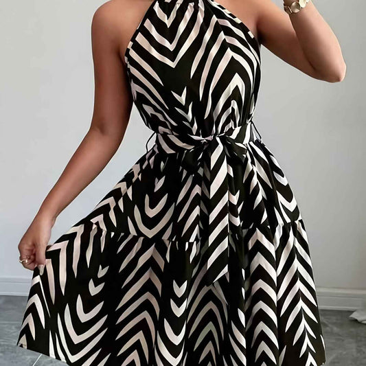 Elegant Ruched Turtleneck OffShoulder Dress for Daily Commute
