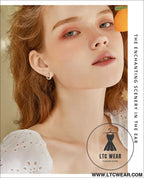 Daisy flower moissanite ear ring