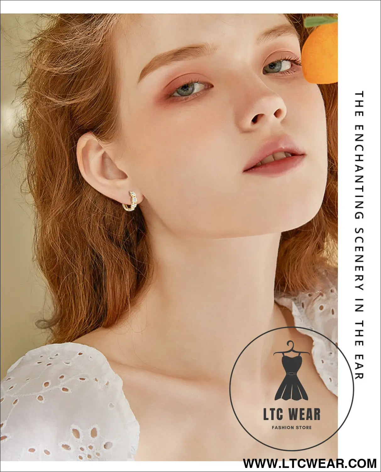 Daisy flower moissanite ear ring