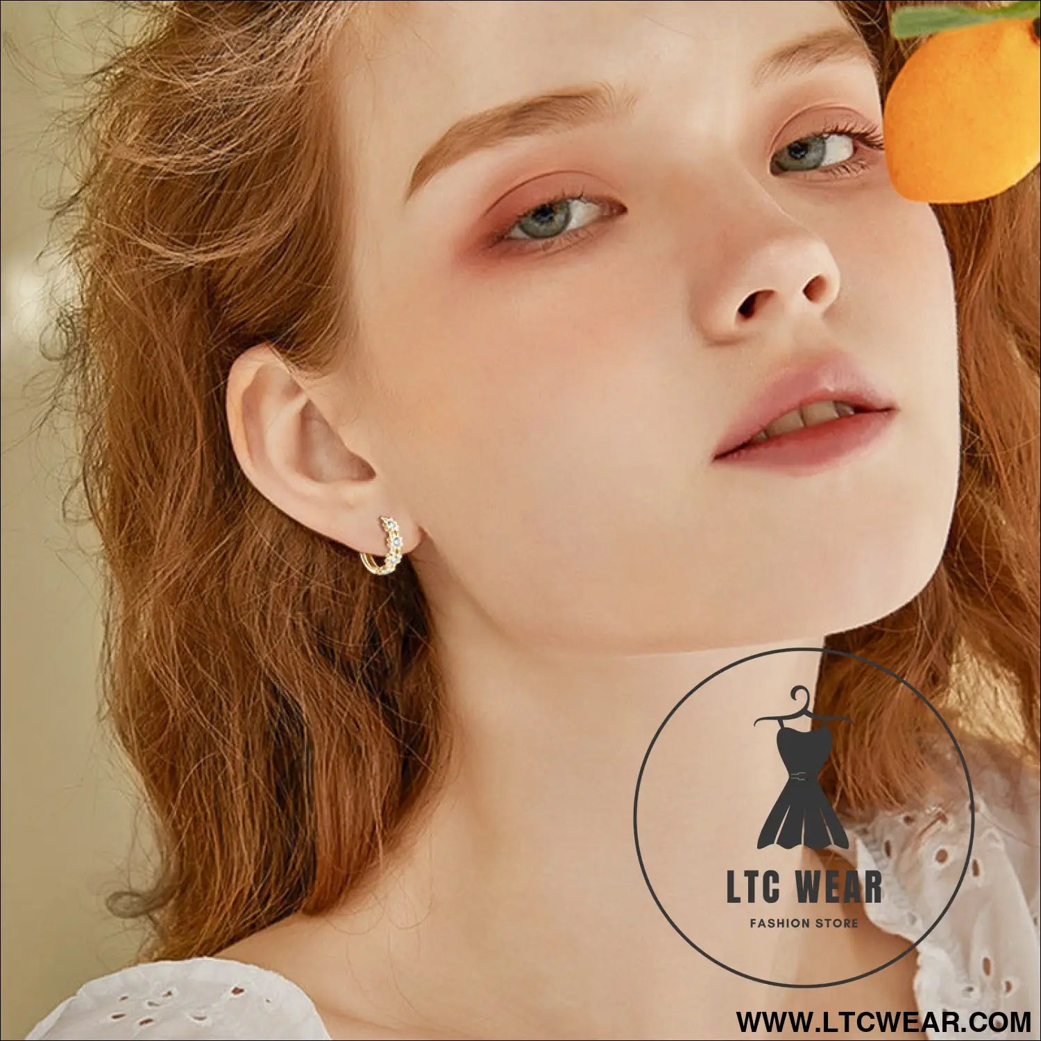 Daisy flower moissanite ear ring