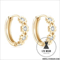 Daisy flower moissanite ear ring - golden