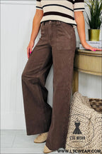 Dark brown retro washed patch pocket loose jeans - jeans