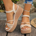 Chic Floral Platform Wedge Sandals SlipOn Comfort