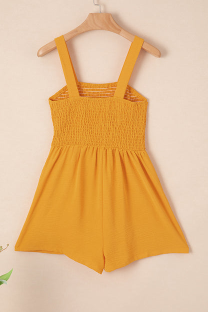 Phalaenopsis Casual Pocketed Smocked Sleeveless Romper