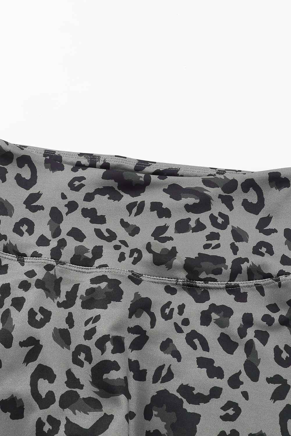 Grey Leopard Print Casual High Waist Leggings