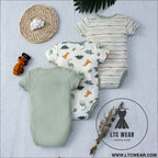 Dino-mite baby bodysuit set - 3pcs for summer fun! - baby bodysuit