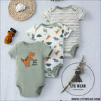 Dino-mite baby bodysuit set - 3pcs for summer fun! - baby bodysuit