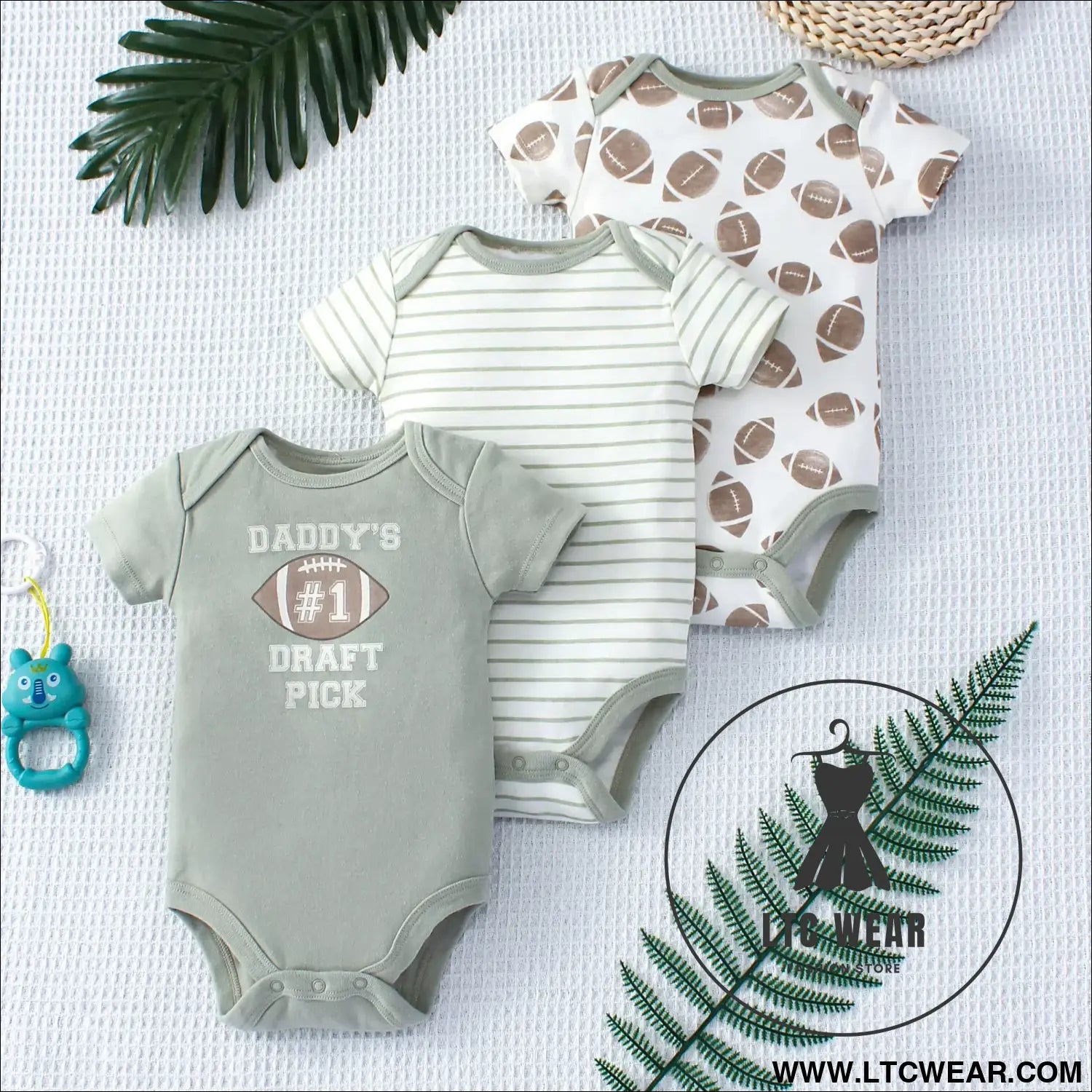Dino-mite baby bodysuit set - 3pcs for summer fun! - light grey / 3m - baby bodysuit