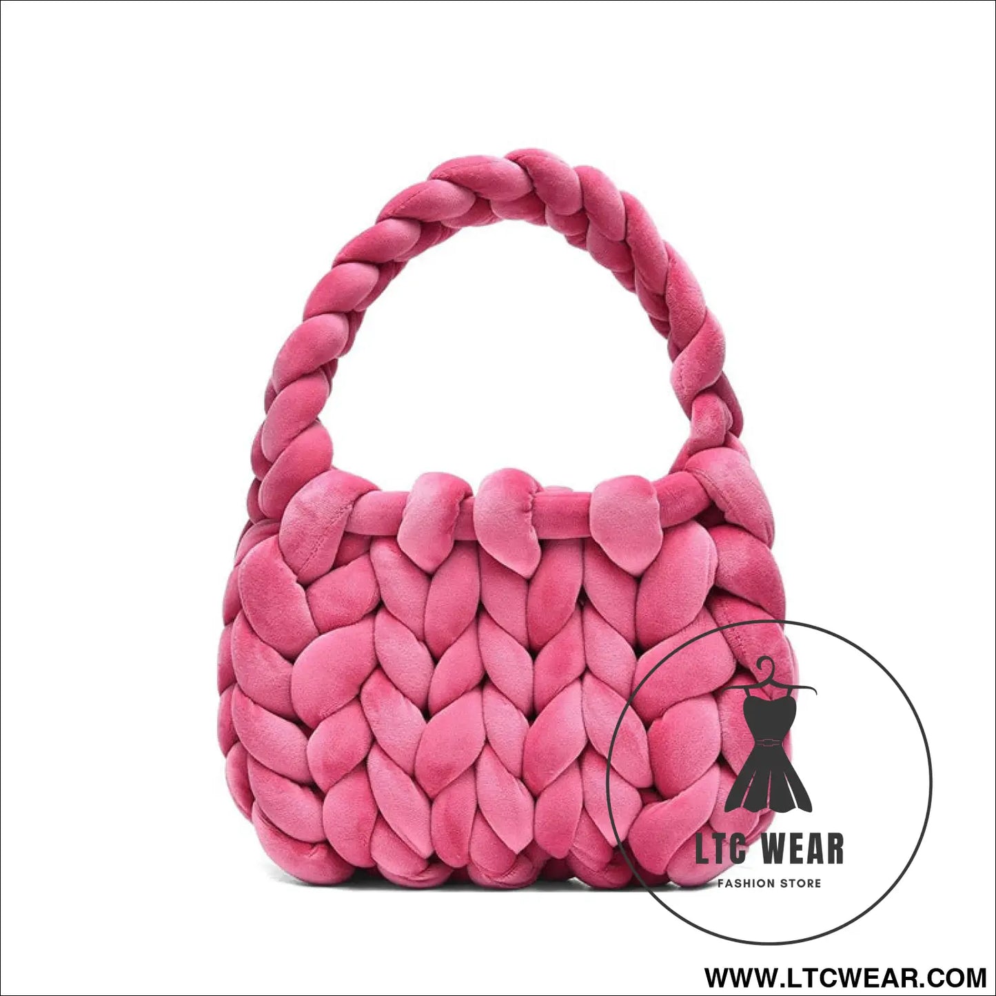 Diy hand woven crystal velvet core spun yarn woven hand-held mailman bag