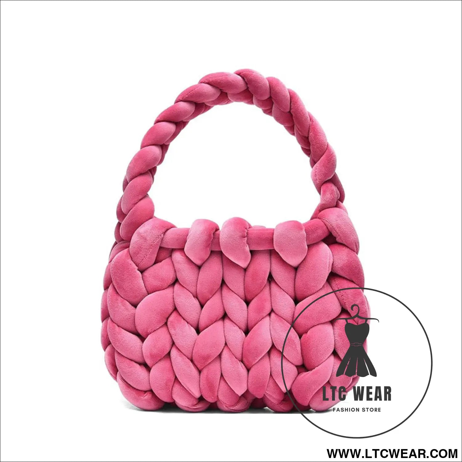 Diy hand woven crystal velvet core spun yarn woven hand-held mailman bag