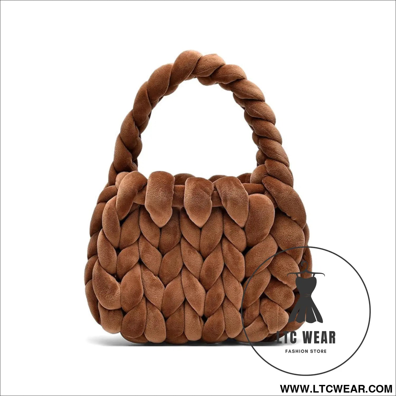 Diy hand woven crystal velvet core spun yarn woven hand-held mailman bag