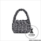 Diy hand woven crystal velvet core spun yarn woven hand-held mailman bag