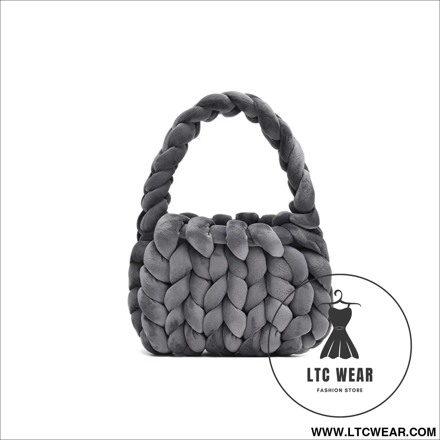 Diy hand woven crystal velvet core spun yarn woven hand-held mailman bag