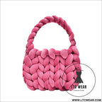 Diy hand woven crystal velvet core spun yarn woven hand-held mailman bag