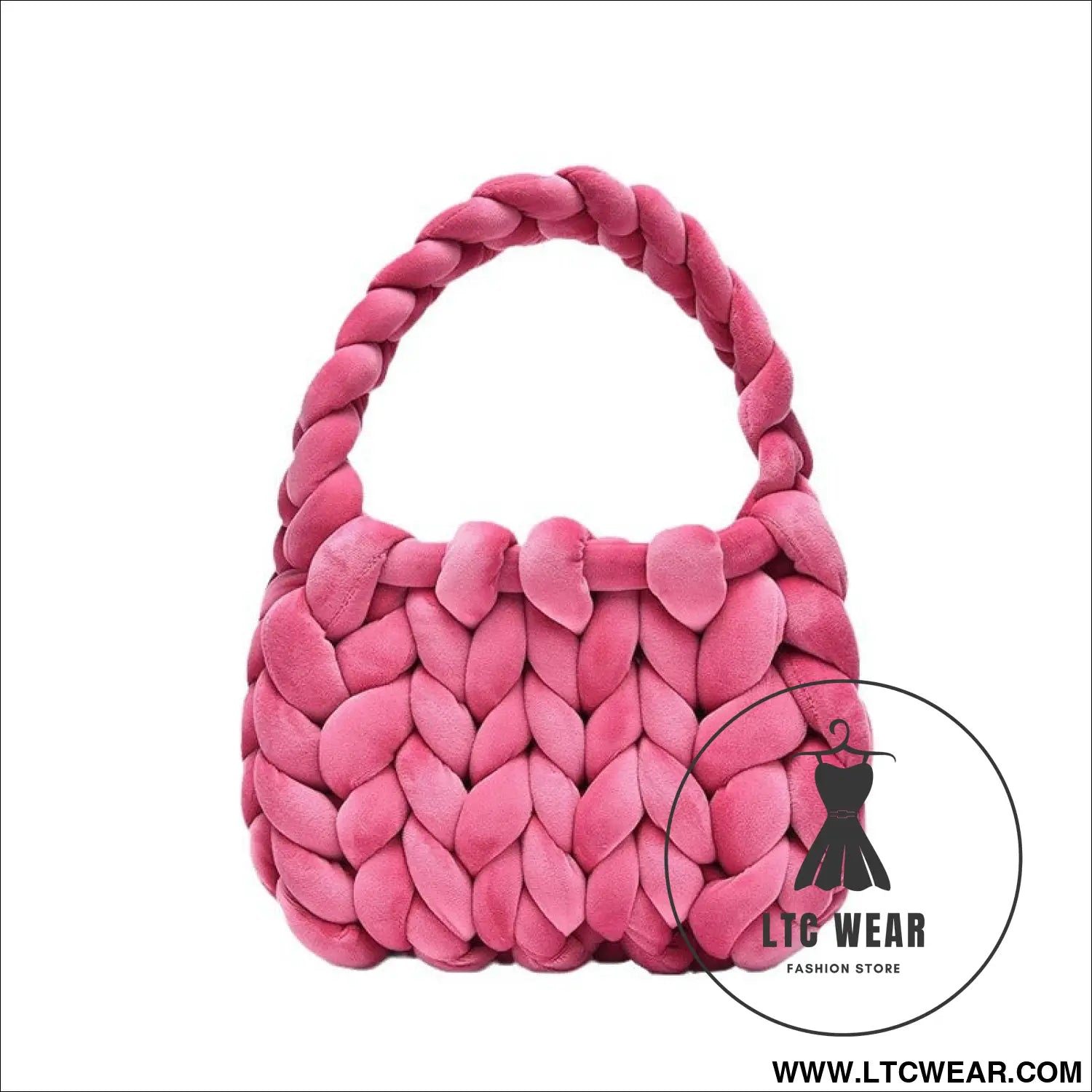 Diy hand woven crystal velvet core spun yarn woven hand-held mailman bag