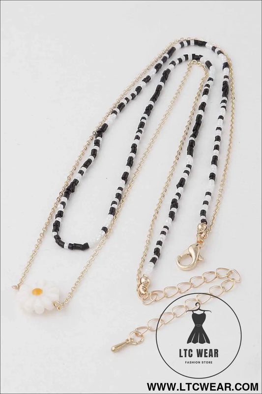 Double Beaded Flower Necklace