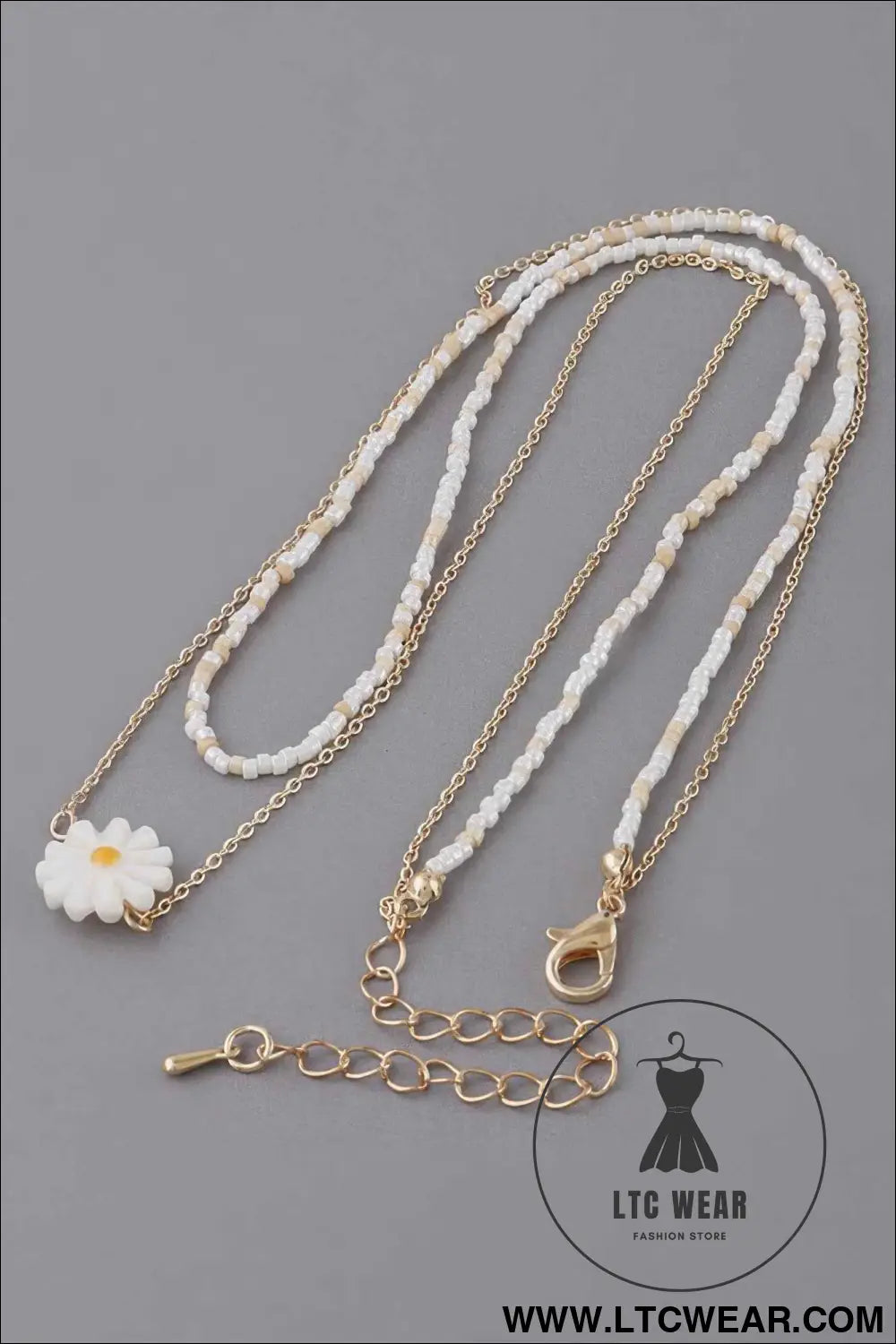 Double Beaded Flower Necklace