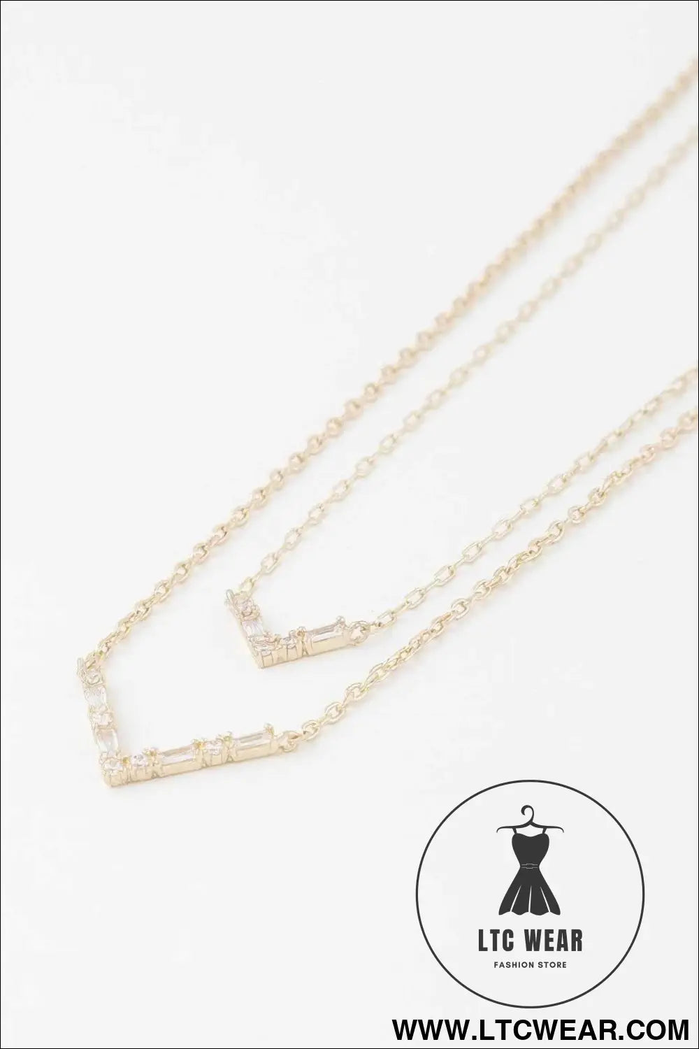 Double Crystal V Necklace