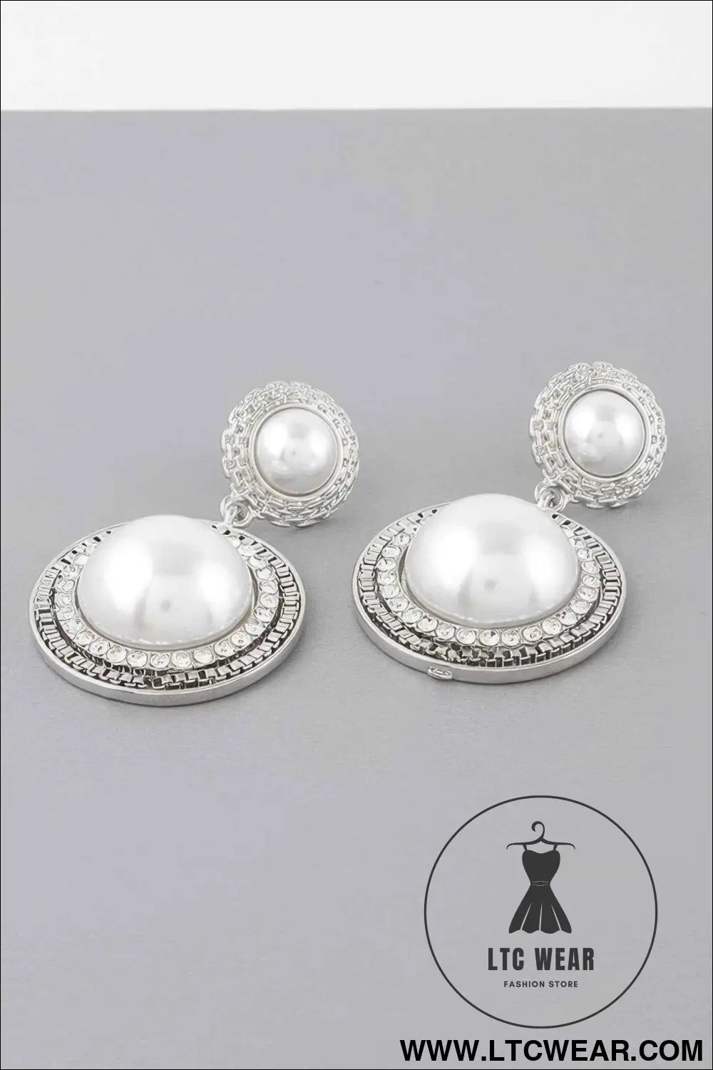 Double Framed Pearl Drop Earrings