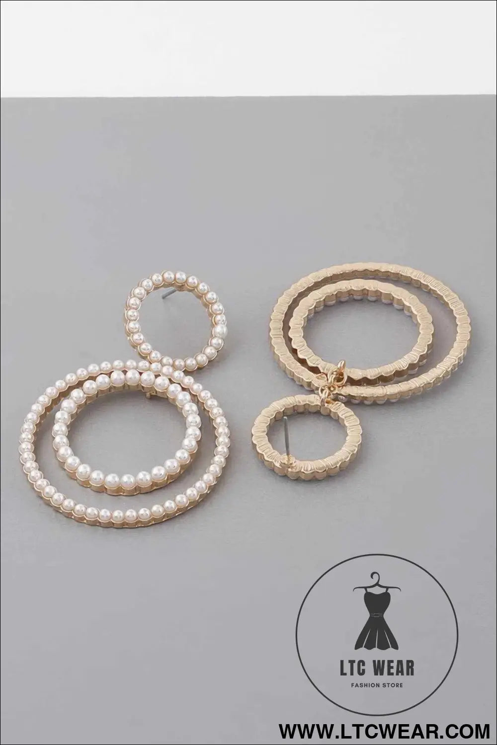 Double Jeweled Circle Earrings