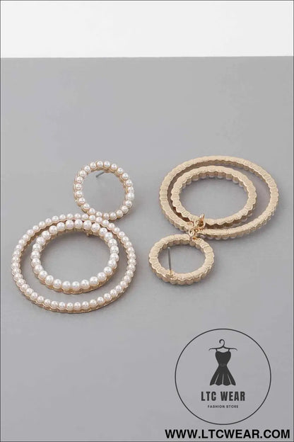 Double Jeweled Circle Earrings