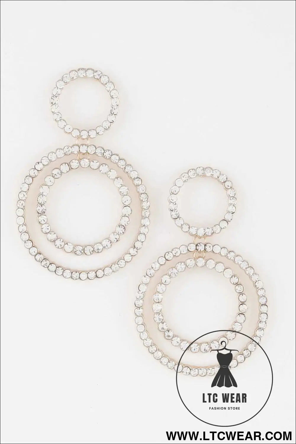 Double Jeweled Circle Earrings