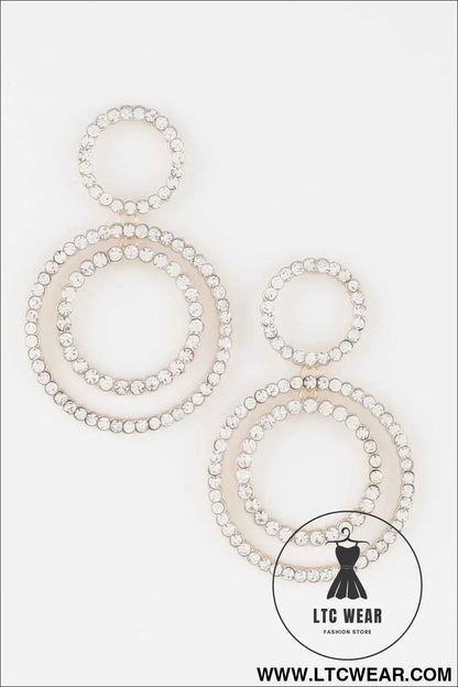 Double Jeweled Circle Earrings