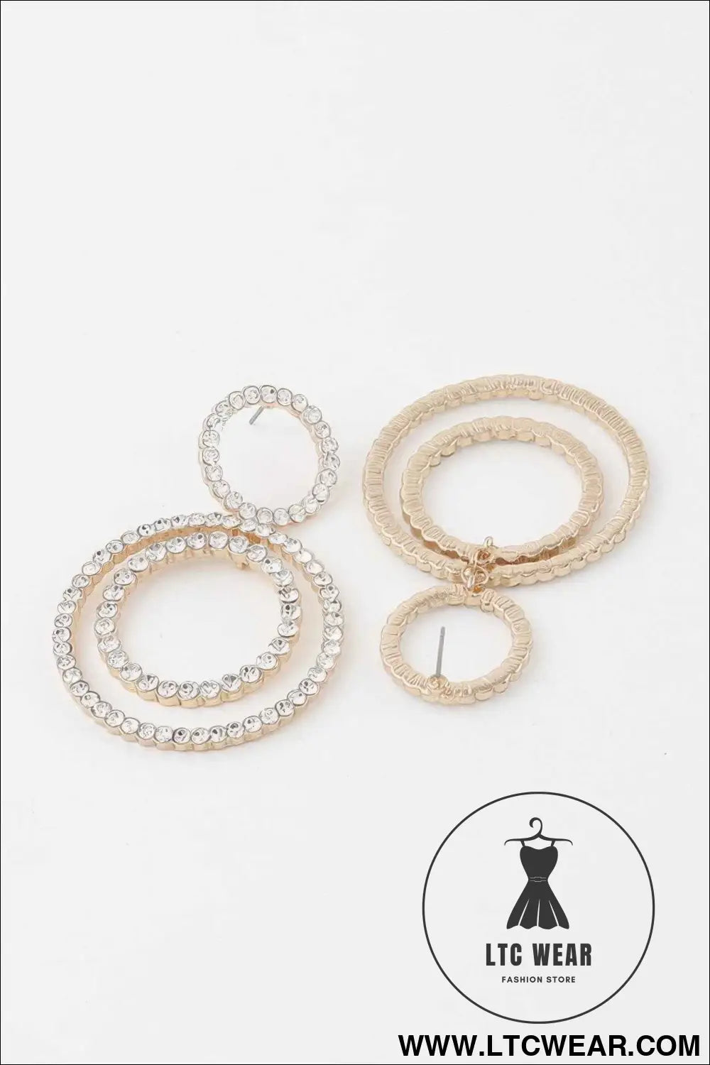 Double Jeweled Circle Earrings