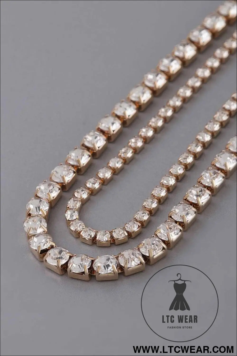 Double Rhinestone Choker Necklace