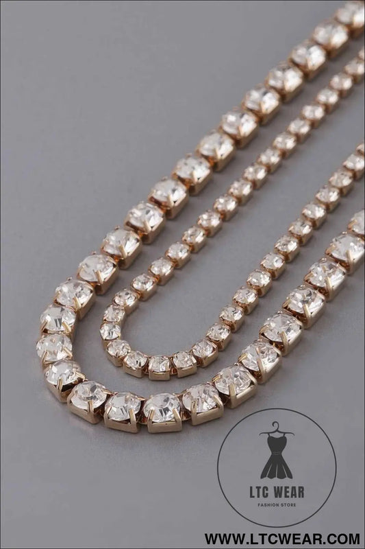 Double Rhinestone Choker Necklace