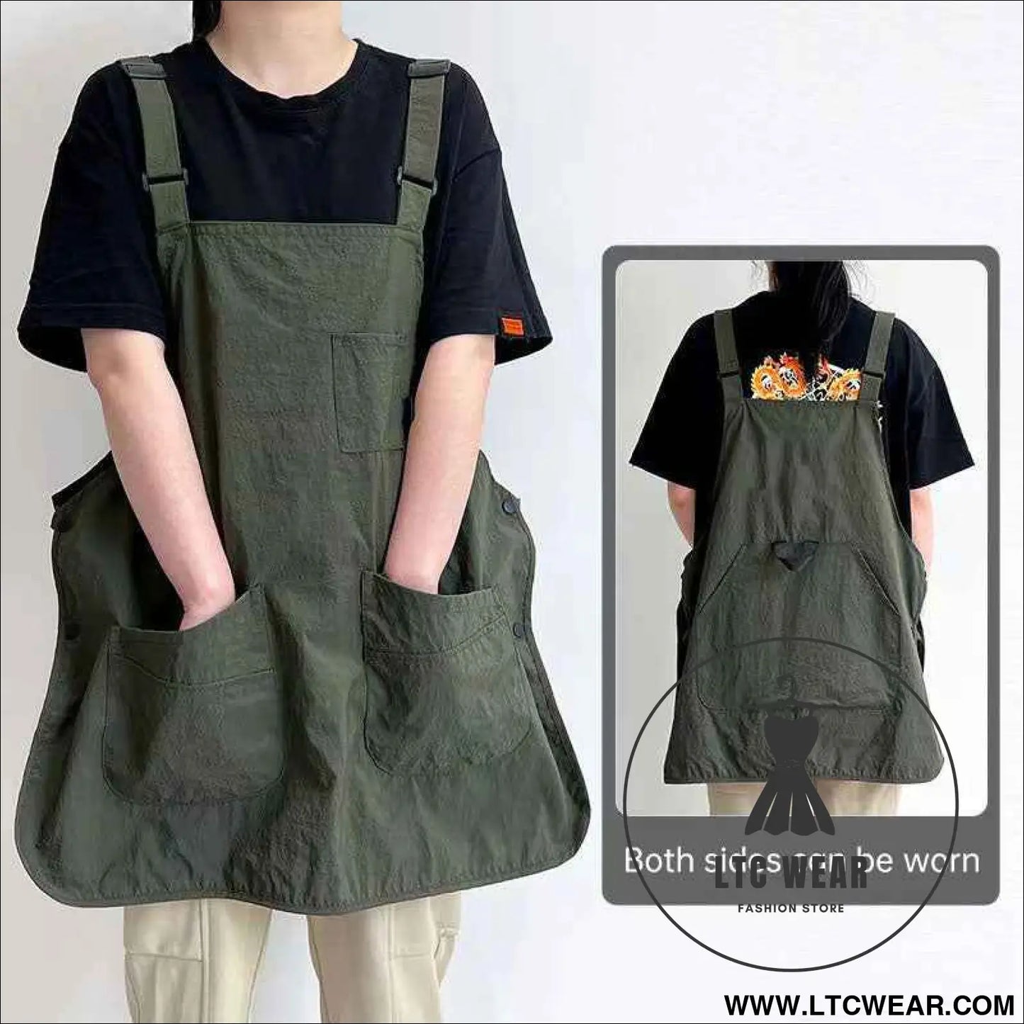 Double-Sided Waterproof Kitchen Apron – Adjustable Unisex Chef Apron, Pure Color Household Cooking Workwear