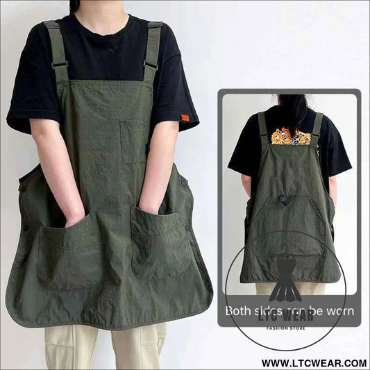 Double-Sided Waterproof Kitchen Apron – Adjustable Unisex Chef Apron, Pure Color Household Cooking Workwear