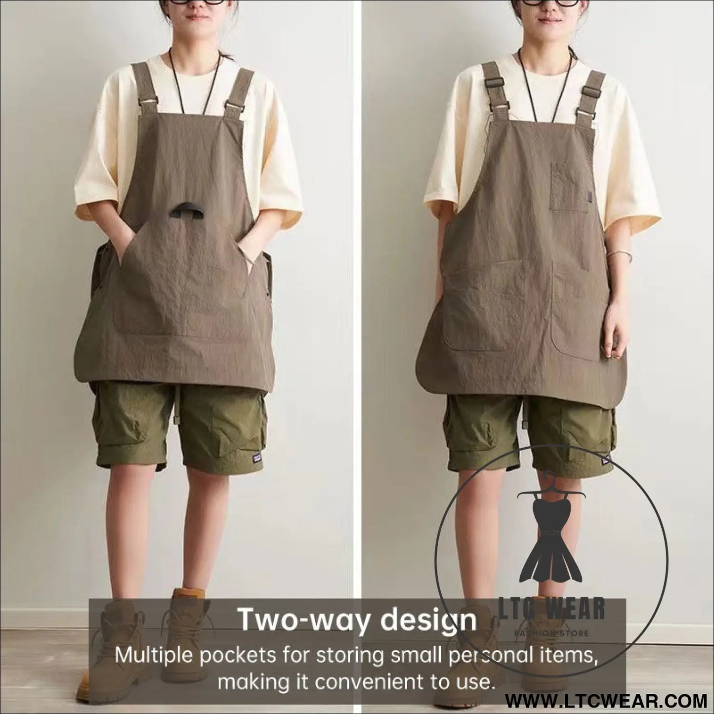 Double-Sided Waterproof Kitchen Apron – Adjustable Unisex Chef Apron, Pure Color Household Cooking Workwear - L.T.C Wear Online Fashion Store